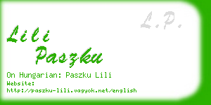 lili paszku business card